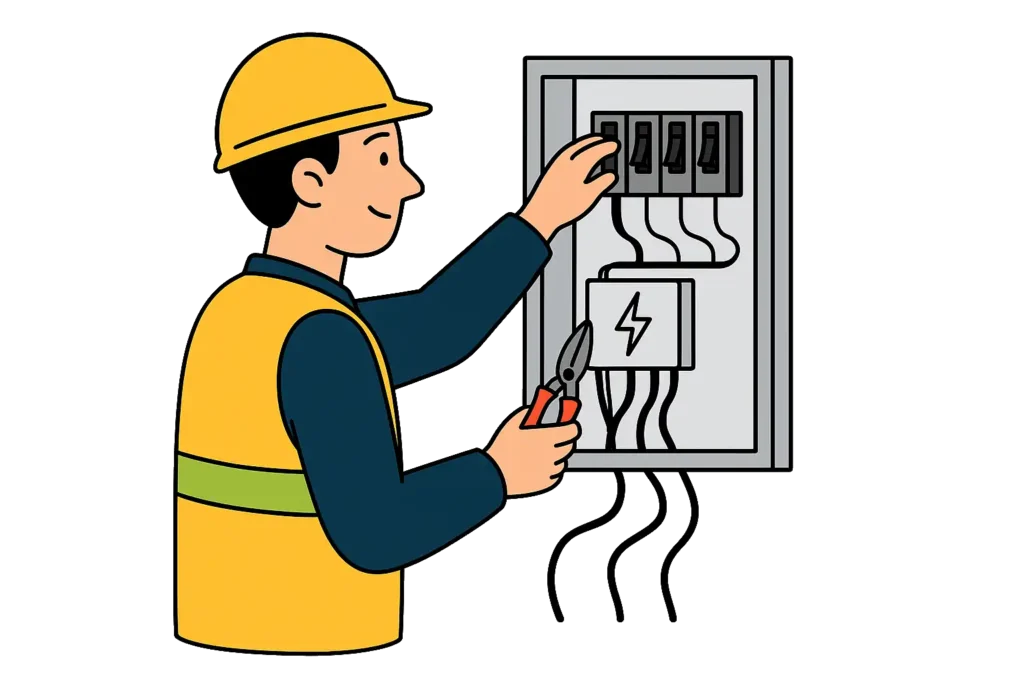 happy electrician