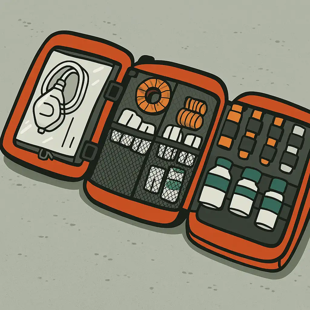 first aid kit with advanced equipment