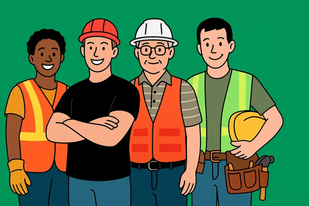 4 confident first aiders on worksite