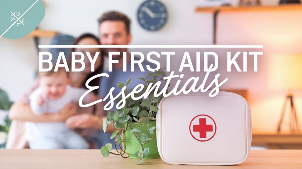 blog cover with text baby first aid kit essentials