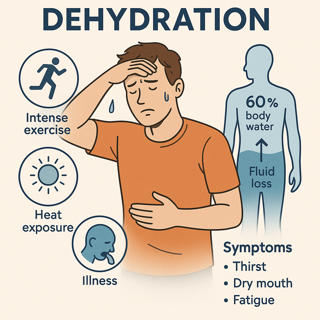 infographic of dehydrated person
