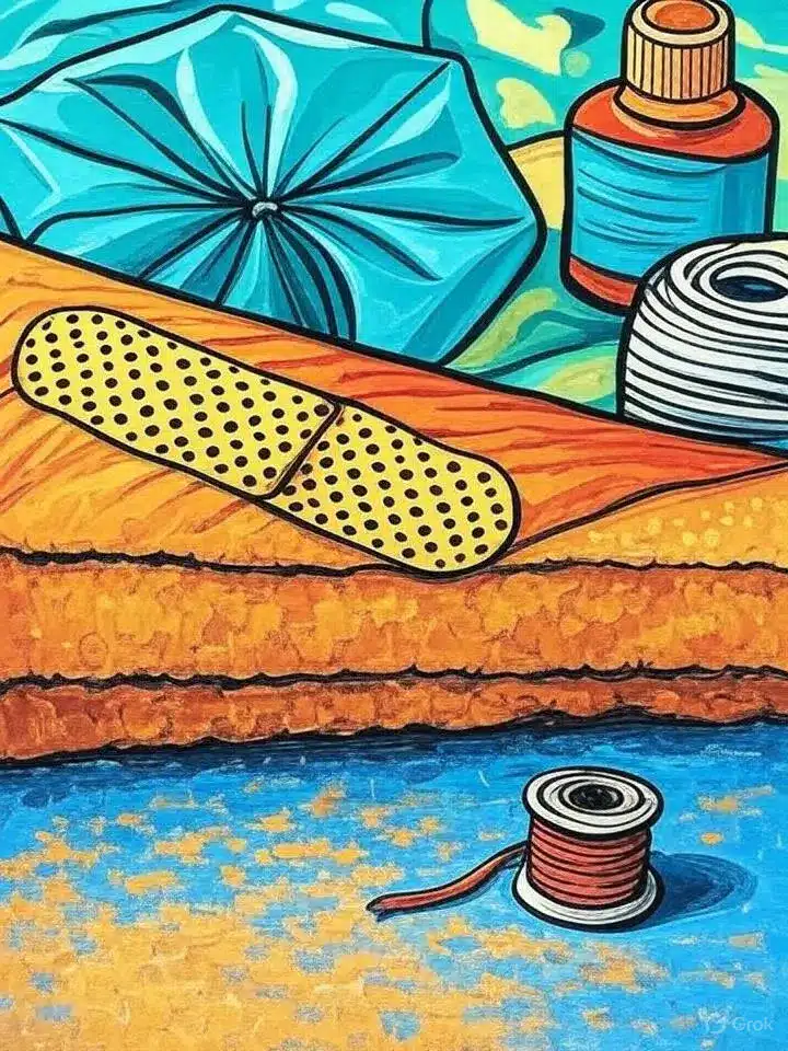 assortment of first aid equipment