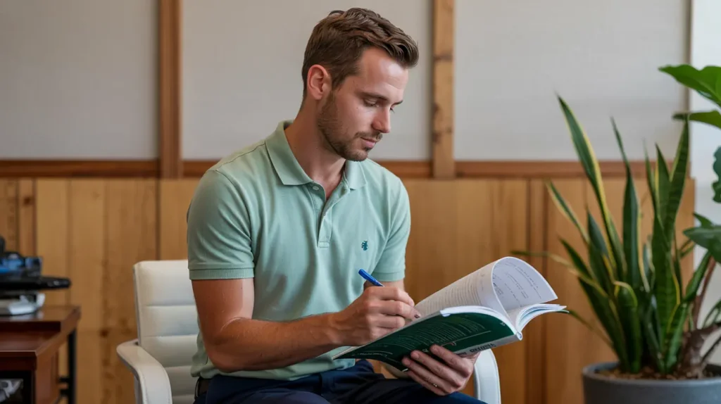 man designing accredited course